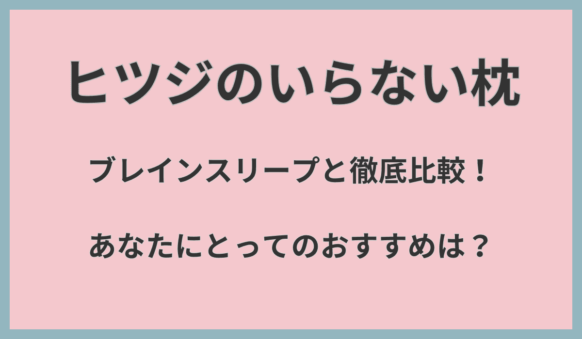 ヒツジのいらない枕とブレインスリープを徹底比較！あなたにとってのおすすめは？