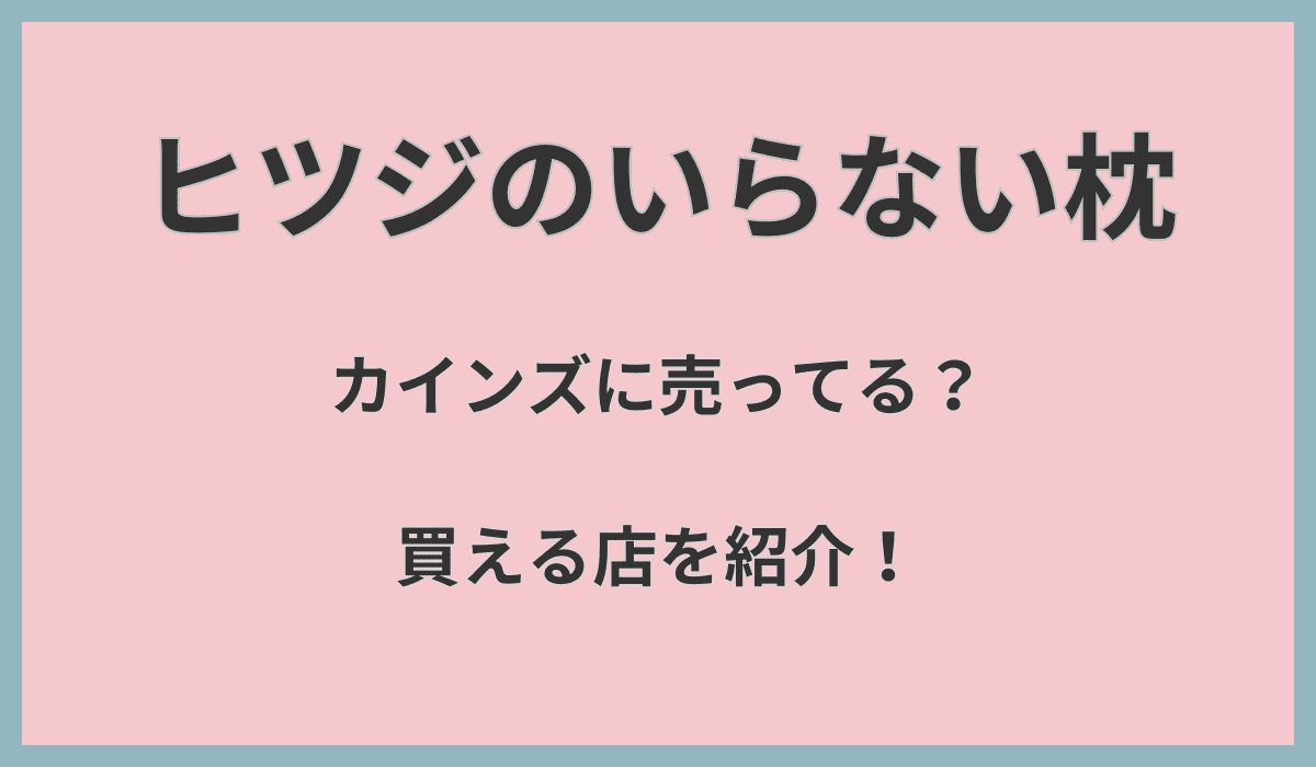 ヒツジのいらない枕はカインズに売ってる？買える店を紹介！